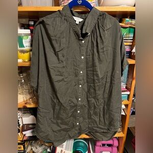 Time and Tru Olive Green Blouse
